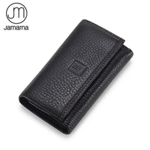 Jamarna ключница из натуральной кожи, ключница унисекс, тонкий ключник, черный кофейный цвет, мягкая кожа, брелок, классический дизайн