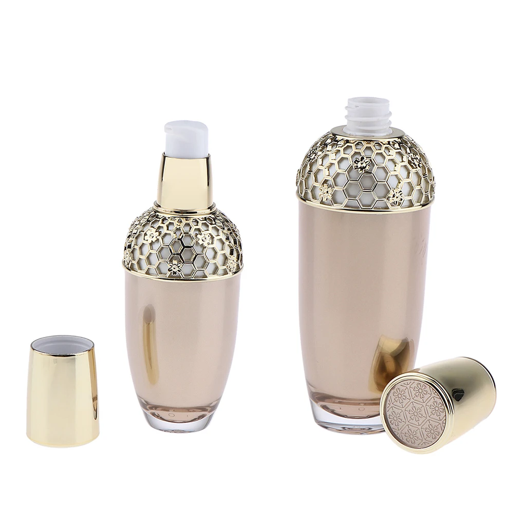 Empty Plastic Pump Bottle Cosmetic Container Refillable Cream Lotion Serum Jar Pot for Travel Home