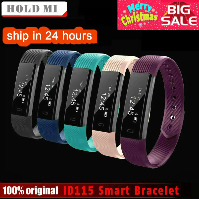 

HoldMi ID115 Smart Bracelet Fitness Tracker Step Counter Activity Monitor Band Alarm Clock Vibration Wristband IOS Android phone