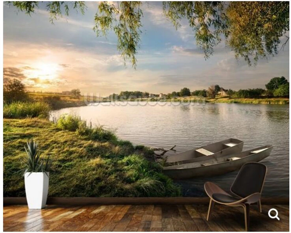 

Custom natural landscape wallpaper,River Country,photo mural for living room bedroom sofa background wallpaper papel de parede