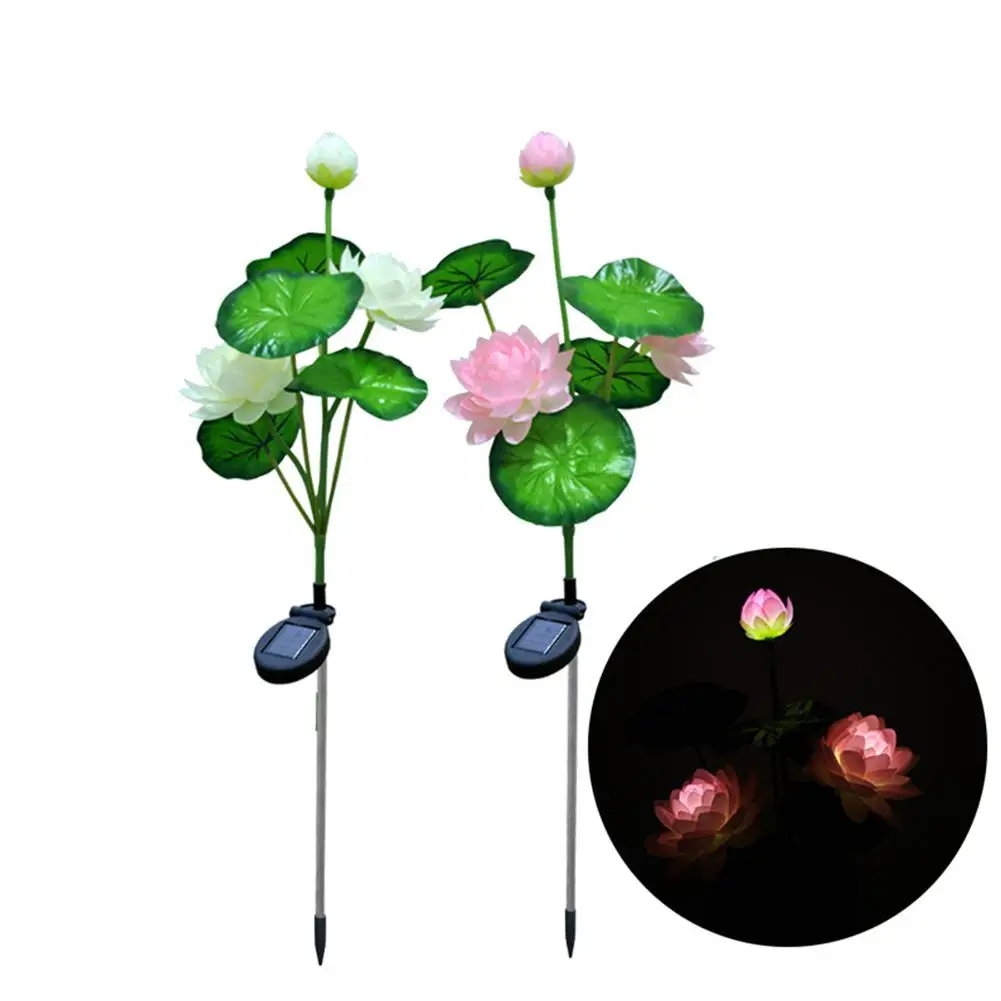 

HobbyLane Solar Powered LED Color Changing Lotus Flowers Garden Light Decorations Waterproof Yard Patio Stake Lawn Lamp