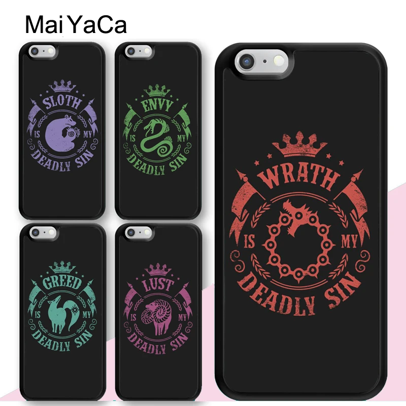 

MaiYaCa seven deadly sins Style Soft Rubber Phone Cases For iPhone 6 6S 7 8 Plus XS Max XR 5S SE Back Cell Housing Cover