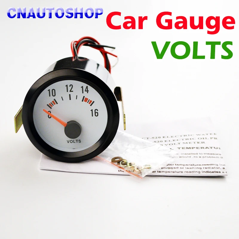 Dragon Gauge 2" 52mm VOLTS Car Gauge 816V Voltage Meter 12V Black