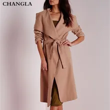 CHANGLA 2016 New Black Ruffle Warm Winter Coat Women Pink Outerwear Collar Overcoat Female Casual Autumn Turndown Long Coats
