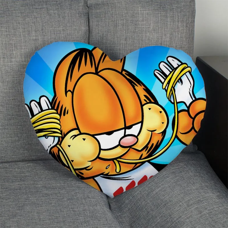 

Garfield Custom Heart Shape Pillow Cover Custom Zipper Pillowcase Cover Wedding Home Office Decorative