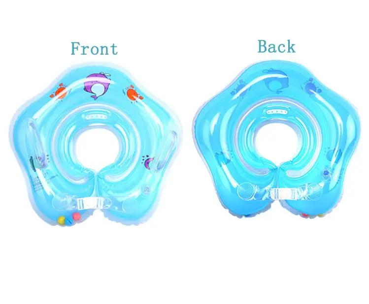 От 0 до 18 месяцев Новорожденные шеи колеса надувные для детей водные игрушки Плавательный круг Младенцы маленькие дети безопасности плавающие Детские ванны шеи кольца - Цвет: Blue