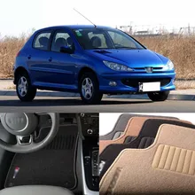 Savanini 3pcs Premium Auto Fabric Nylon Anti-slip Floor Mats Carpet For Peugeot 206 207