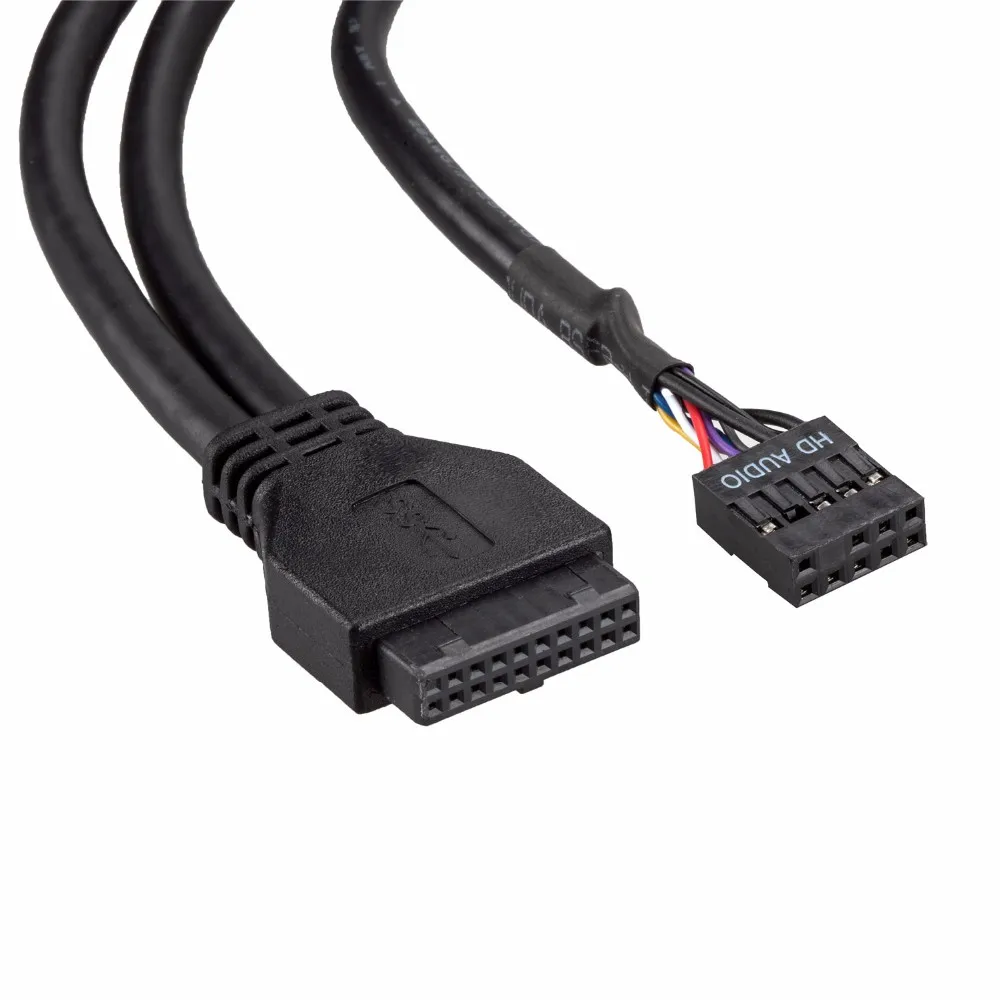 USB 3.0 2-Port 3.5 Inch Metal Front Panel USB Hub with 1 HD Audio Output Port/1 Microphone Input Port for Desktop
