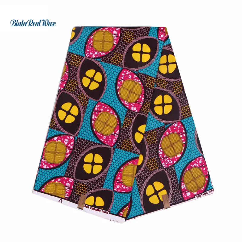 

New Wax Prints 100% Polyester Fabric 2019 Ankara New bintareal Wax High Quality 6 yards African Fabric for Party Dress PL865
