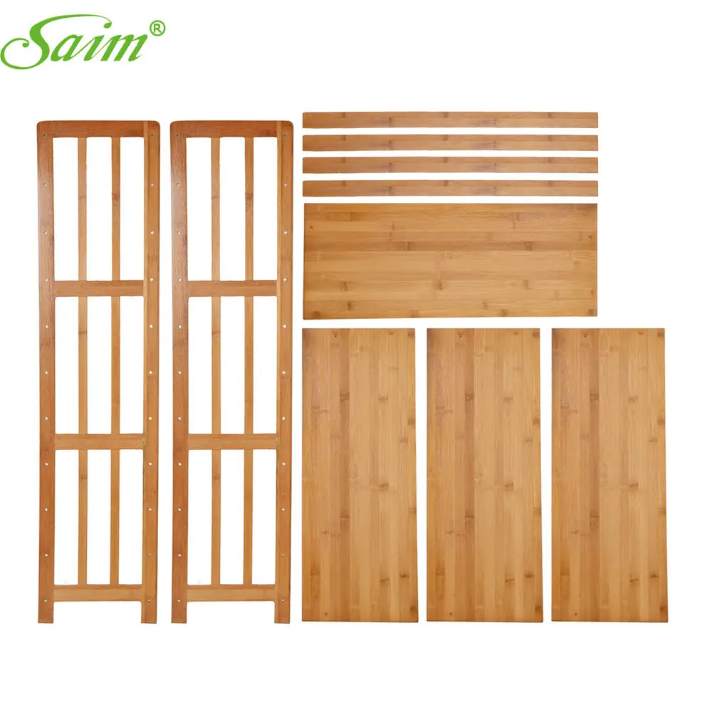 4 طبقات خزانة وحدة رفوف رف الكتب الوقوف الحرة عرض الرف الخيزران تخزين المنزل رف كتب أصحاب التخزين YWHBJJ05179