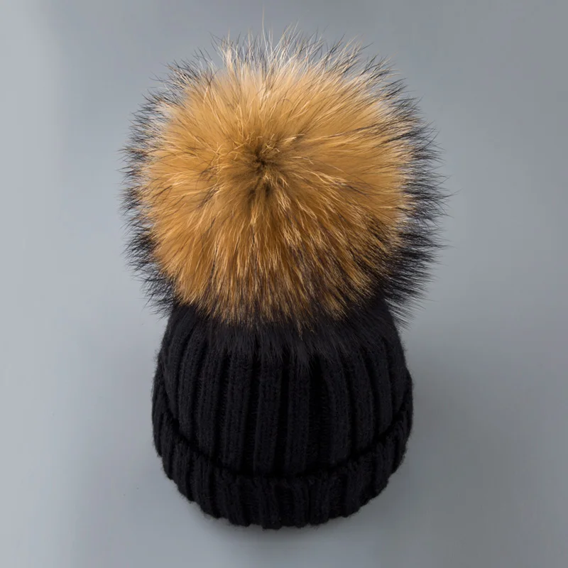 Модная зимняя женская шапка Skullies Beanies Pom Poms теплые пушистые женские вязаные помпоны кепки для девочек женские теплые шапки - Цвет: N