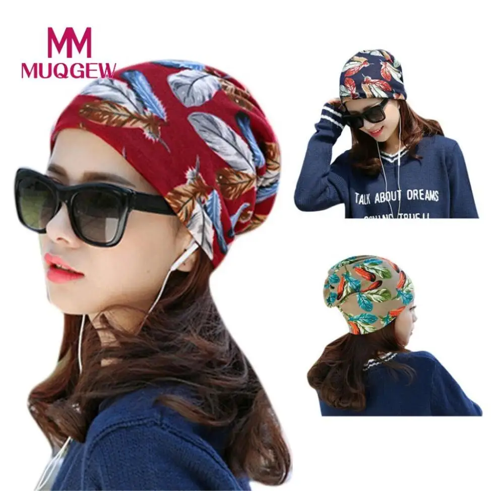 

Women Camping Stretchy Printing Turban Head Wrap Band Chemo Hat Bandana Pleated Caps Bandanas Outdoor Sports Supplies