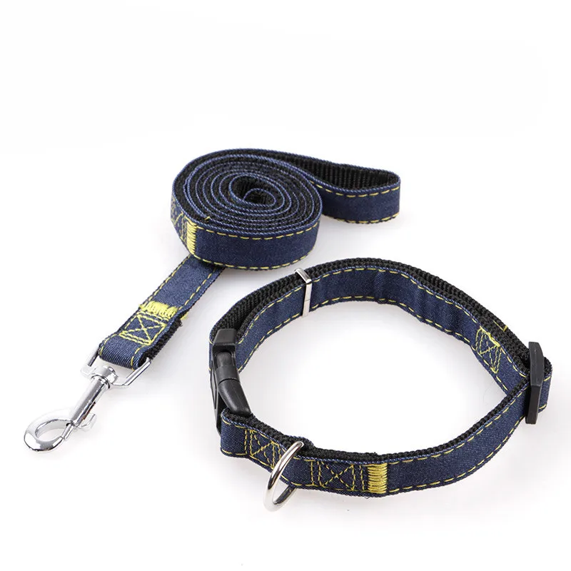 Adjustable No-Pull Denim Dog Harnesses Leash Collar for Greater Control Safety Dog Training Walking Running Rescue Harness 11