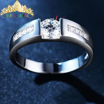 

100% 18K 750Au Gold Moissanite Diamond man Ring D color VVS With national certificate MO-021