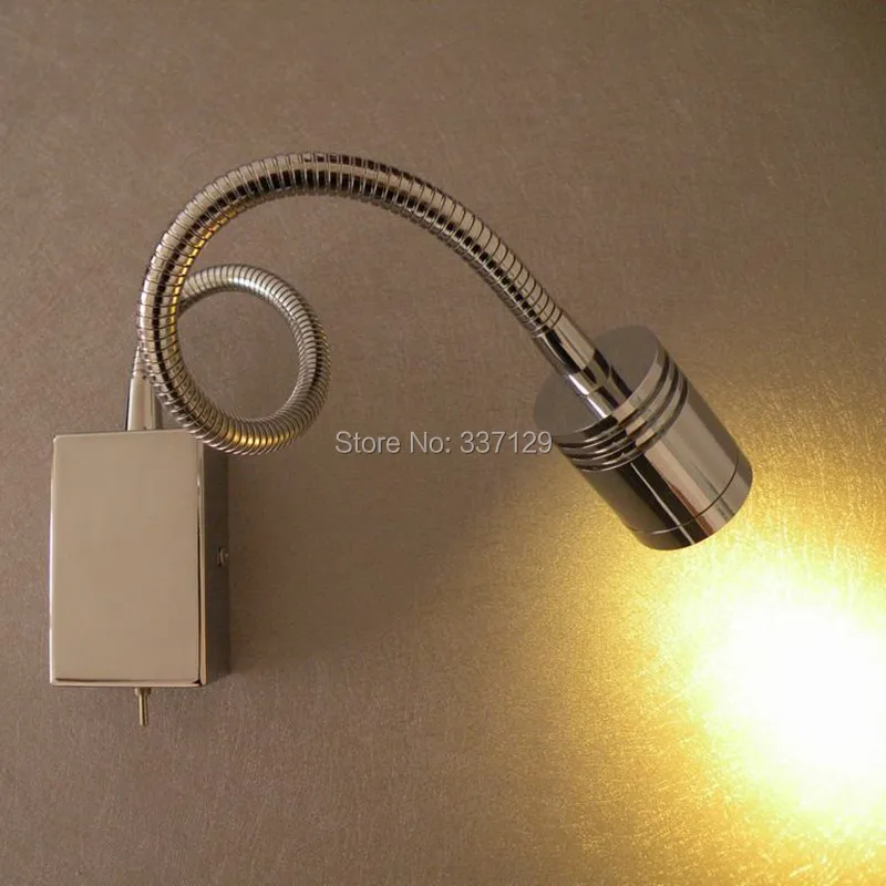 

Topoch Corridor Lighting Lamp with On/Off Switch Directional Hose Grooved Cylindrical Head Focusing Lens Chrome Finish 3W LED