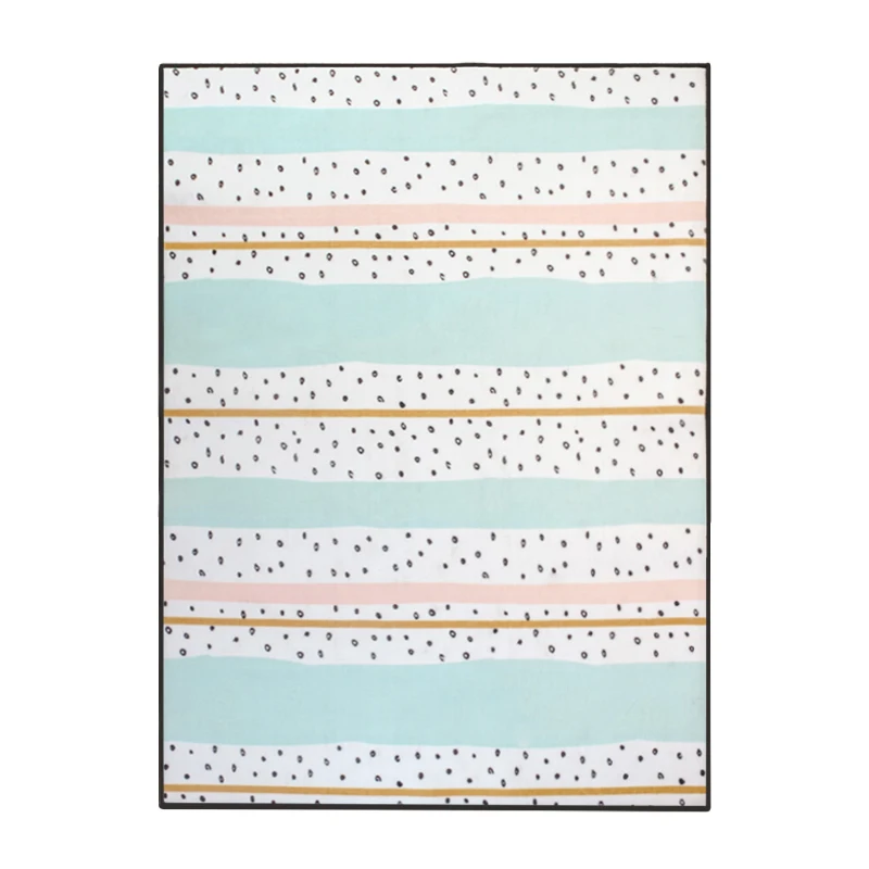 

European Simple Geometric Circle Dot Printing Rectangle Rug Washable Non-slip Carpet for Bedroom Living Room Kitchen Area Rug