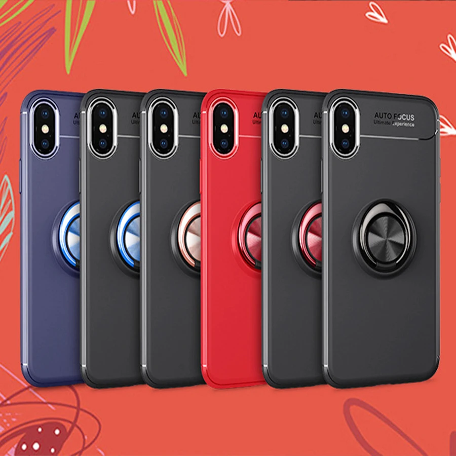 

TPU Car bracket mobile ring magnetism phone shell anti-falling protective case is suitable for iphone series mobile phone case