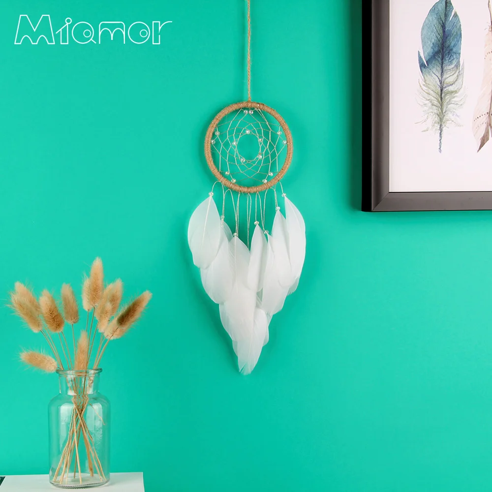 Ловец снов MIAMOR с белыми перьями ветряные колокольчики украшение для детской