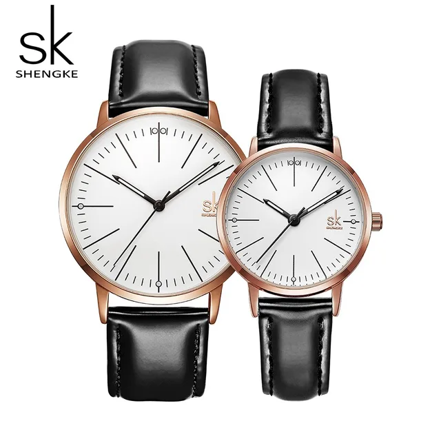 SHENGKE New Quartz Couple Watch Black Leather Business Style Women Men Watches U SHENGKE New Quartz Couple Watch Black Leather Business Style Women Men Watches U