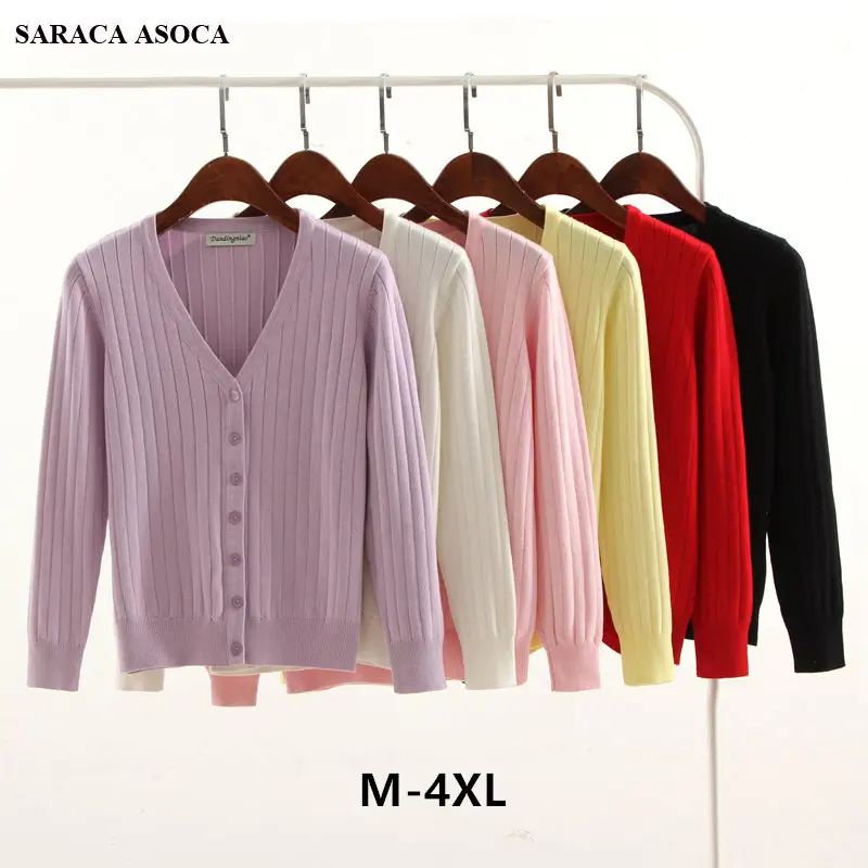 

Spring Full Sleeve V-Neck Casual Short Sweater Women Plus Size Single Breasted Knitting Cardigans Overcoat Autumn Student Girl