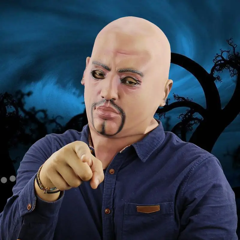

Halloween Realistic Lifelike Creative Funny Bareheaded Man Mask Party Props Cosplay Costumes Masquerade Supplies