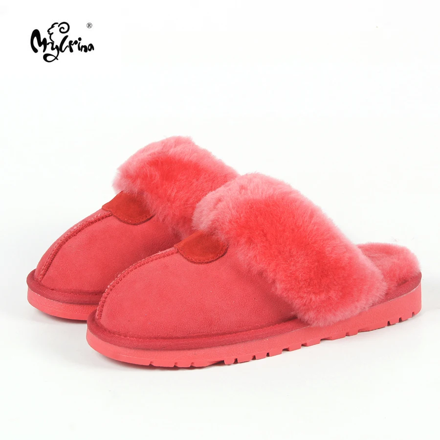 Top Quality Natural Sheepskin Fur Slippers Fashion Female Winter Slippers Women Warm Indoor Slippers Soft Wool