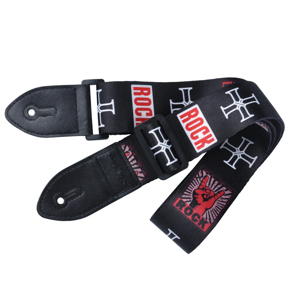 XSXS PUNK Polyester painted guitar strap folk / acoustic Black rock | Спорт и развлечения