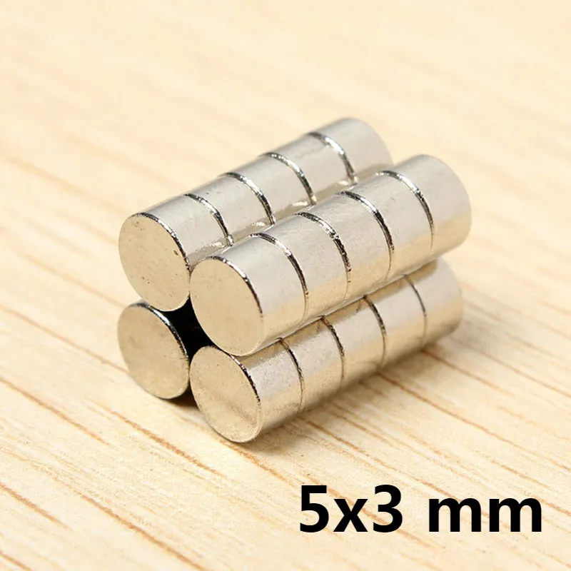 

AETool 5x3 Neodymium Magnet Fridge Magnet Permanent N35 NdFeB Super Strong Powerful Small Round Magnetic Magnets Disc 5mm x 3mm