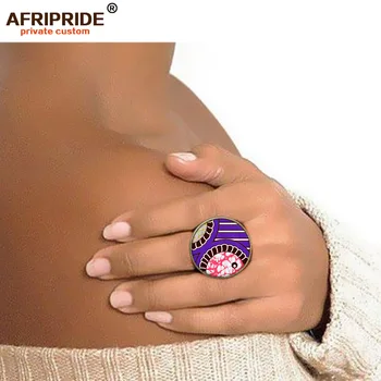 

African Batik Handicrafts Exaggerate Button Rings