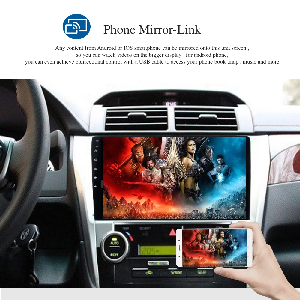 Excellent Android 9.0 Car Radio 2 Din GPS Navi for Toyota Camry V50 Stereo 2012 2013 2014 PX6 DSP IPS HDMI 4Gb+64Gb RDS WIFI RDS USB Map 2