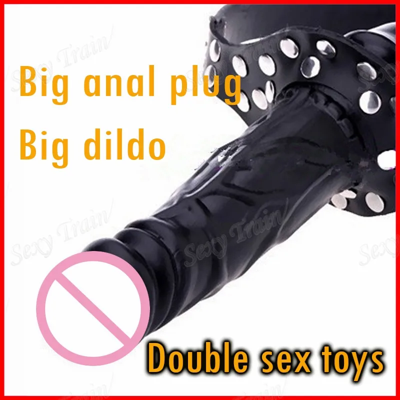 Lesbian-Double-Headed-Dildo-Realistic-Penis-Strap-on-dildo-toys-adult-Anal-dildo-Mouth-Gag-Leather