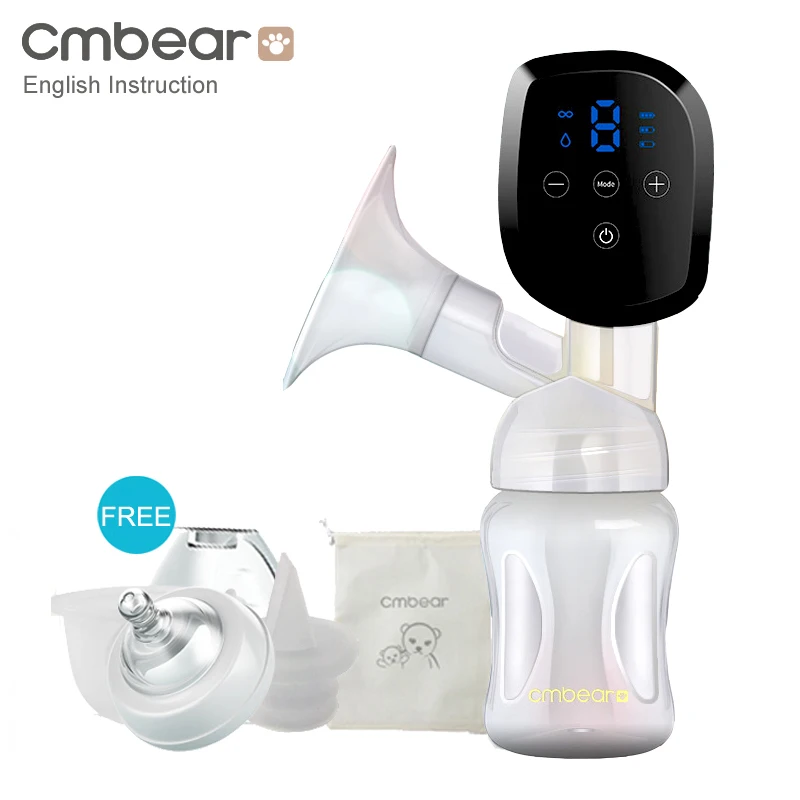 

Cmbear LCD Display Electric Breast Pump With Milk Bottle Convenient USB Powerful Infant Baby Breast Pumps Breastfeeding