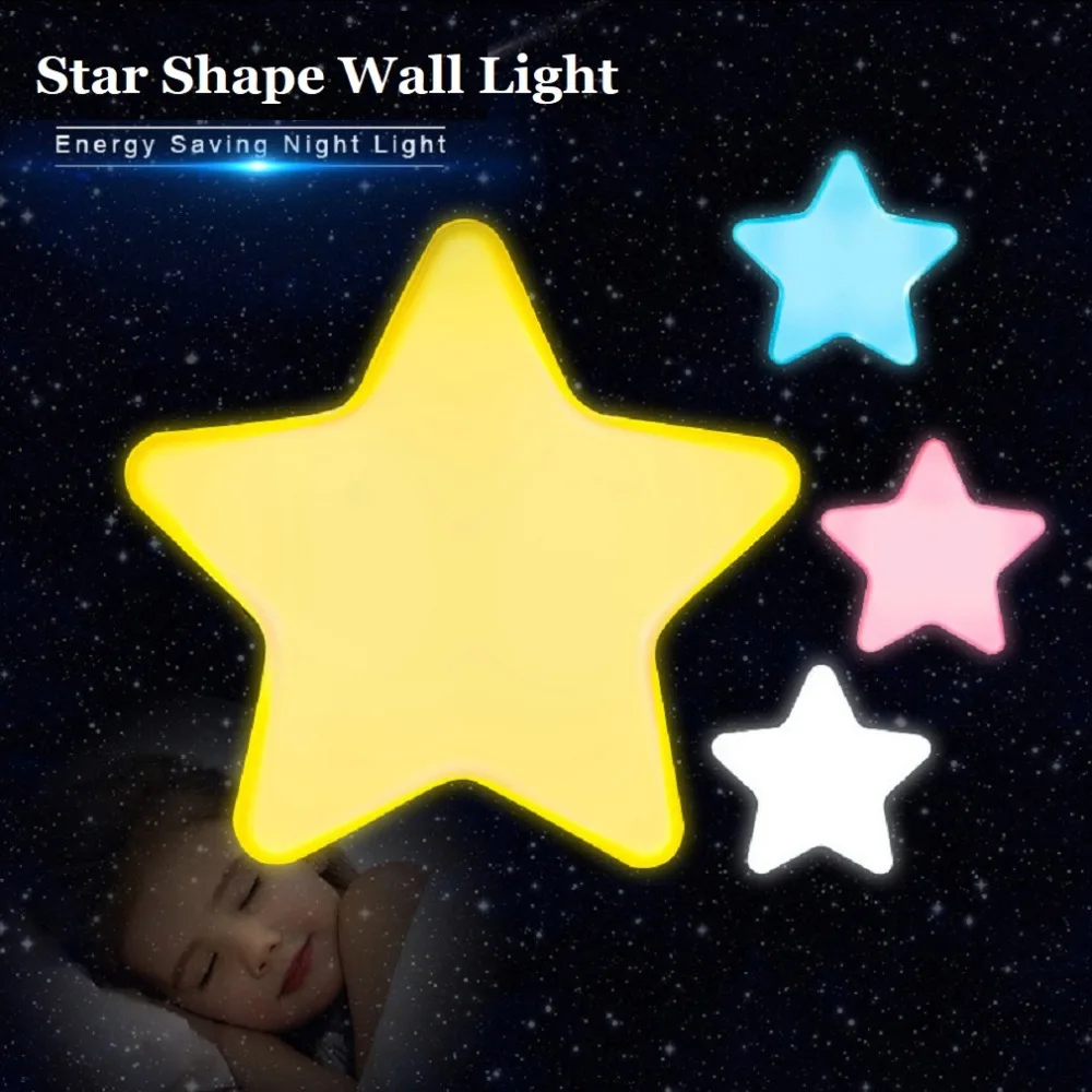 

Auto-Control Switch Anti-fall lighting light Star Shape LED Wall Light Energy saving home decoration sensor night light US Plug