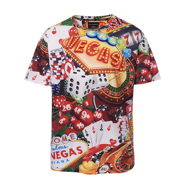 Gambling House Dice Poker T shirt Playing Cards Clothes Hip hop Shirts