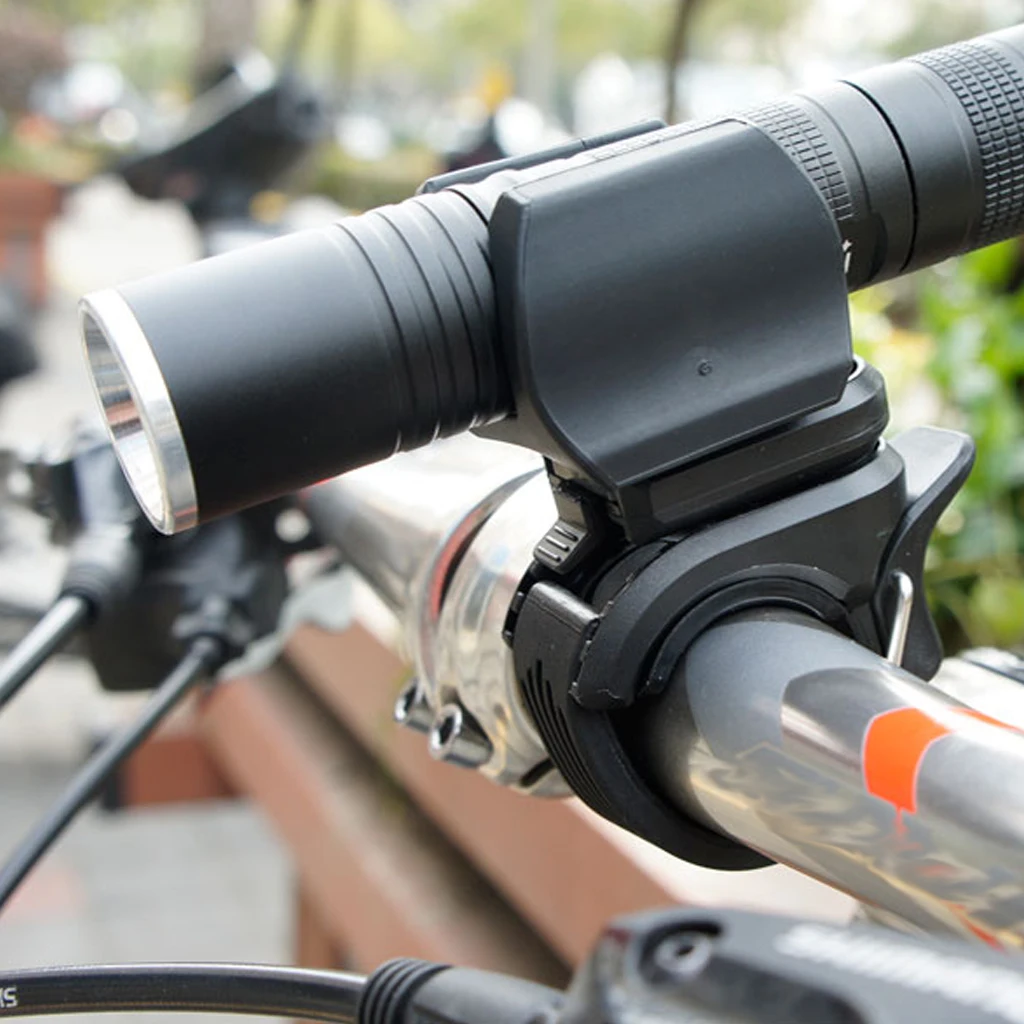 360 Swivel Bike Bicycle LED Flashlight Mount Bracket Holder Front Light Clip Clamp Lantern Black Bicycle Accessories