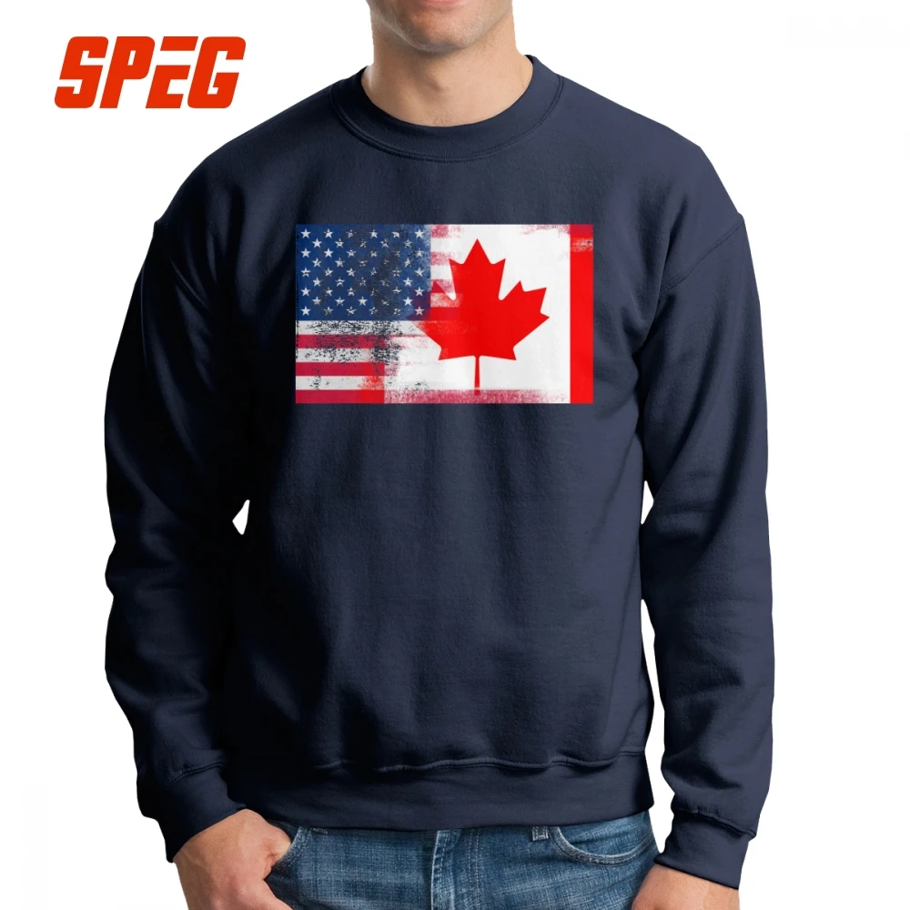 Men's Canadian American Half Canada Half America Flag