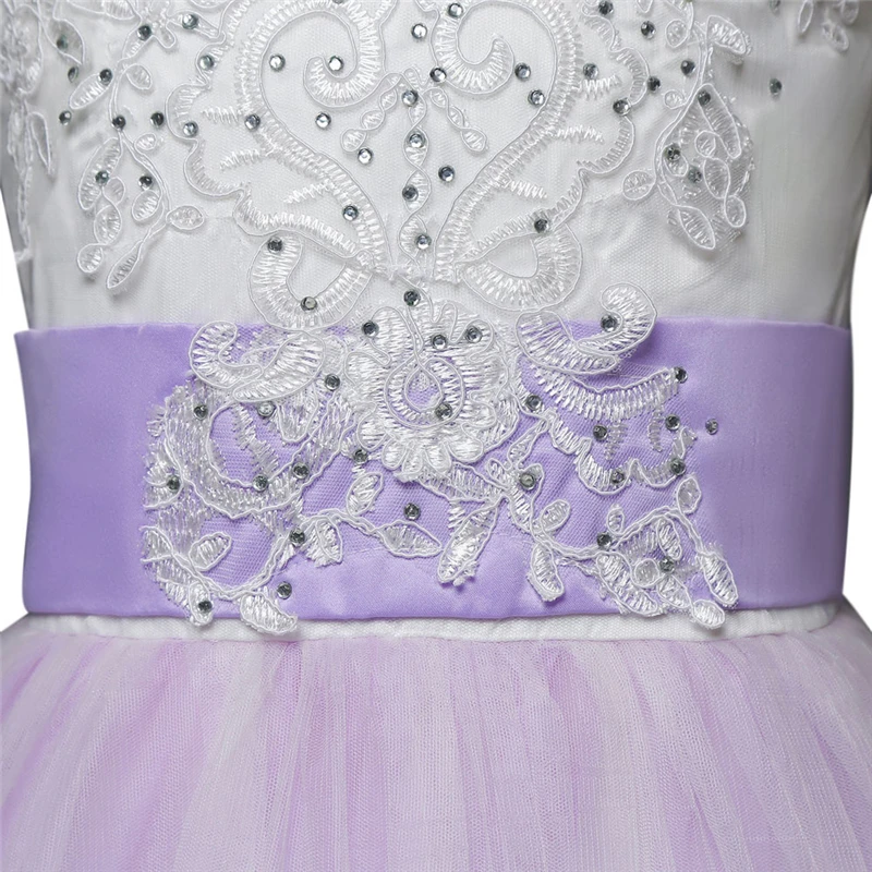  Long Dress Girl Summer Lace Girl Princess Bridesmaid Pageant Tutu Tulle Gown Party Wedding Dress Kids Dresses For Girl V4# (13)