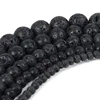 Wholesale A Black Lava Beads Natural Volcanic Rock Stone Beads Loose 4 6 8 10 12 14 16 18 20mm Handmade Jewelry Making ► Photo 3/6