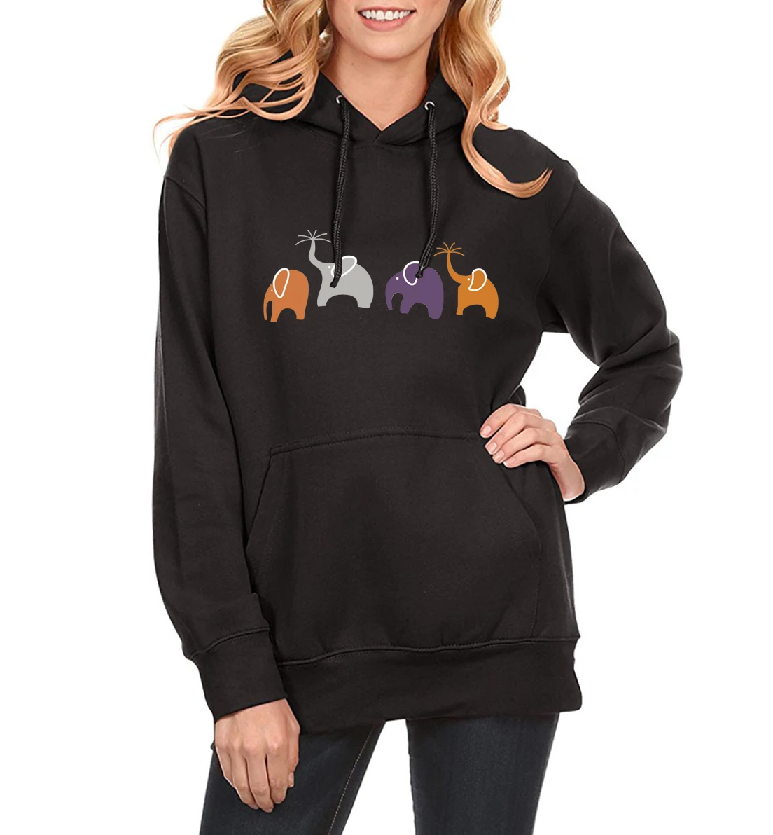 Толстовка Женская флисовая в стиле хип хоп с принтом слона|brand hoodie|fashion hoodiehoodie brand |