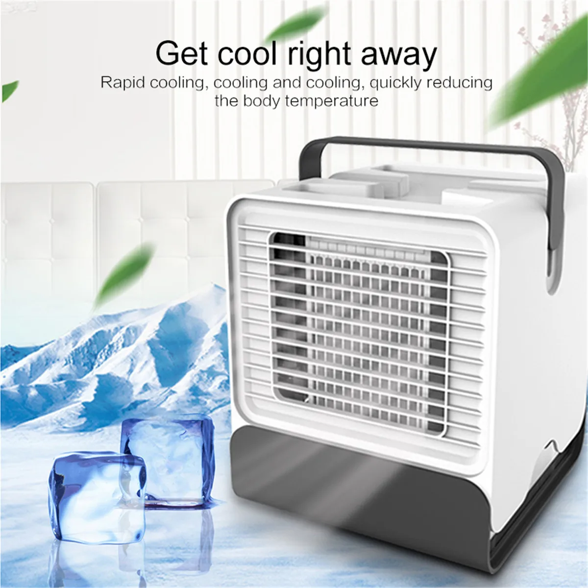 

USB Mini Portable Air Conditioner Humidifier Purifier Desktop Air Cooling Fan Air Cooler Fan for Office Home with Night light