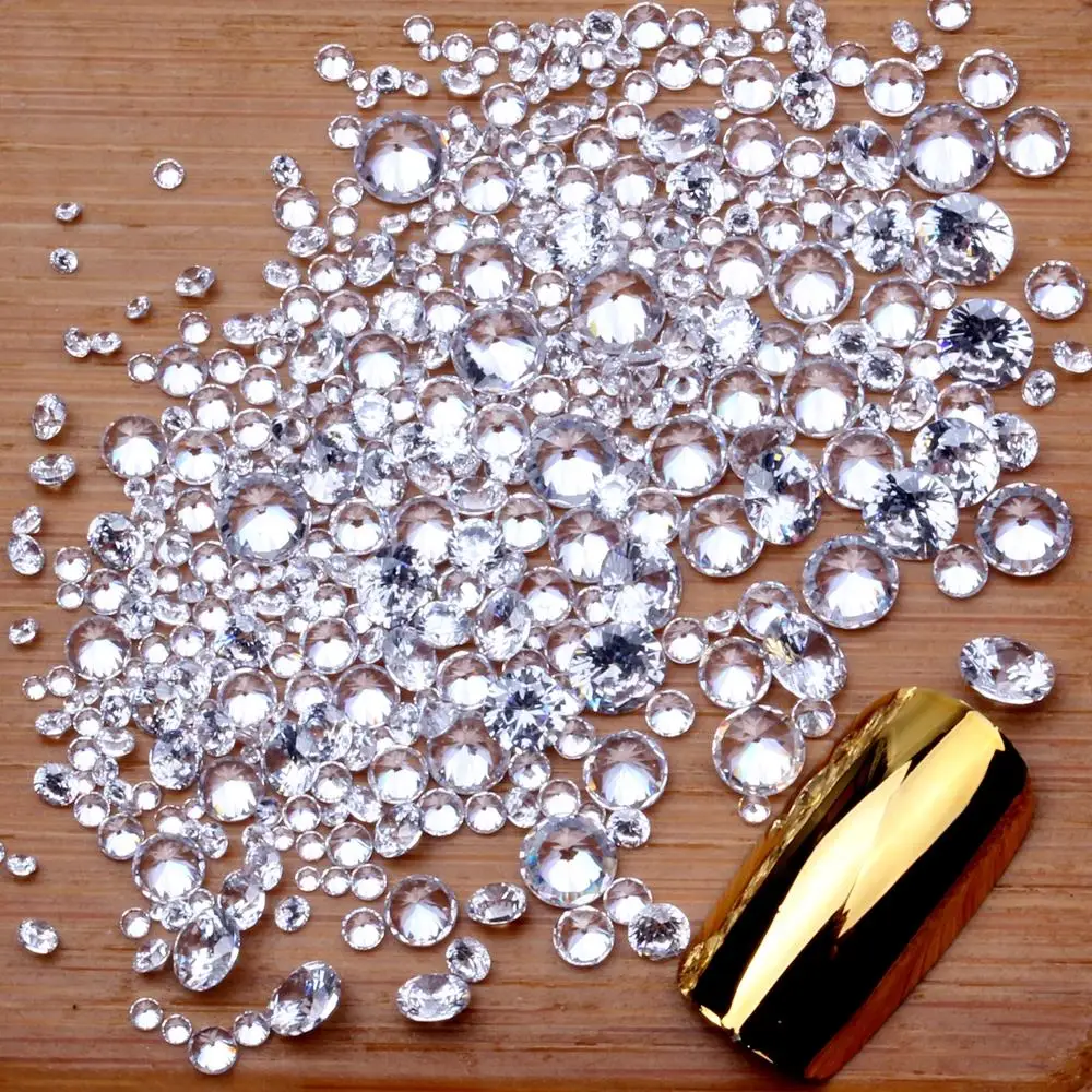 

200pcs 0.8~4mm And Mix Size 5A White Round Machine Cut Lab Created Loose Cubic Zirconia CZ Stone Synthetic Gems For Jewelry DIY