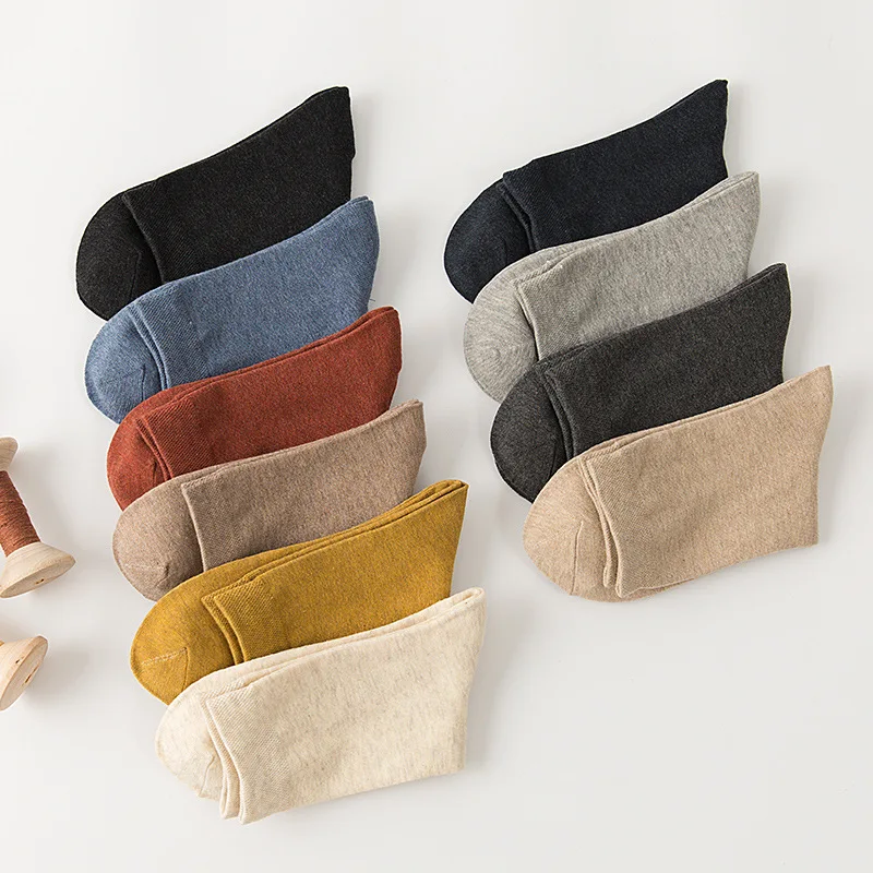 

Socks Men 2019 New Spring Casual 5 Pairs Long Business Cotton Breathable Long Socks For Man Solid Color Socks Man