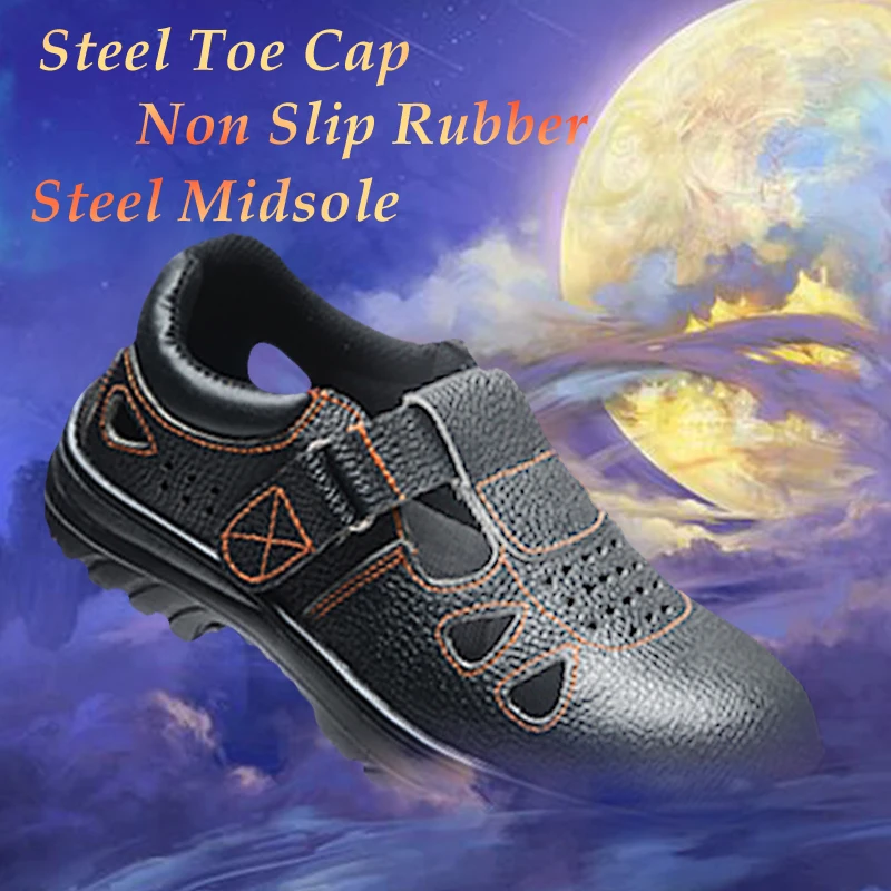 Safety Slipper Safety Working Shoes PU Leather Light Non slip Shoes