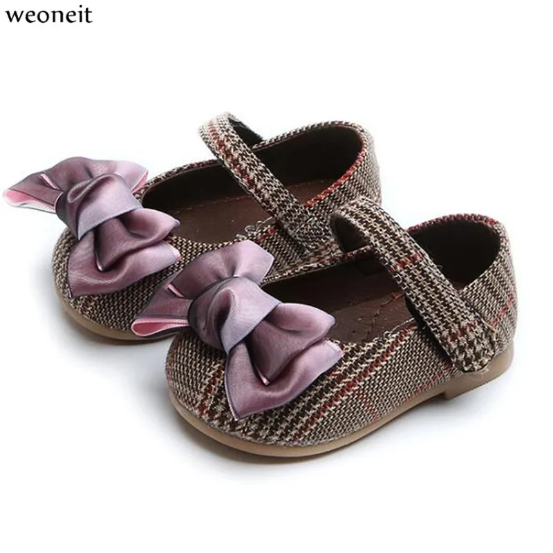 Weoneit baby girl обувь прекрасная Bowknot Кожа 2 цвета обувь Нескользящая мягкая подошва малыш девочки обувь CN Размер 15-25 Прямая поставка