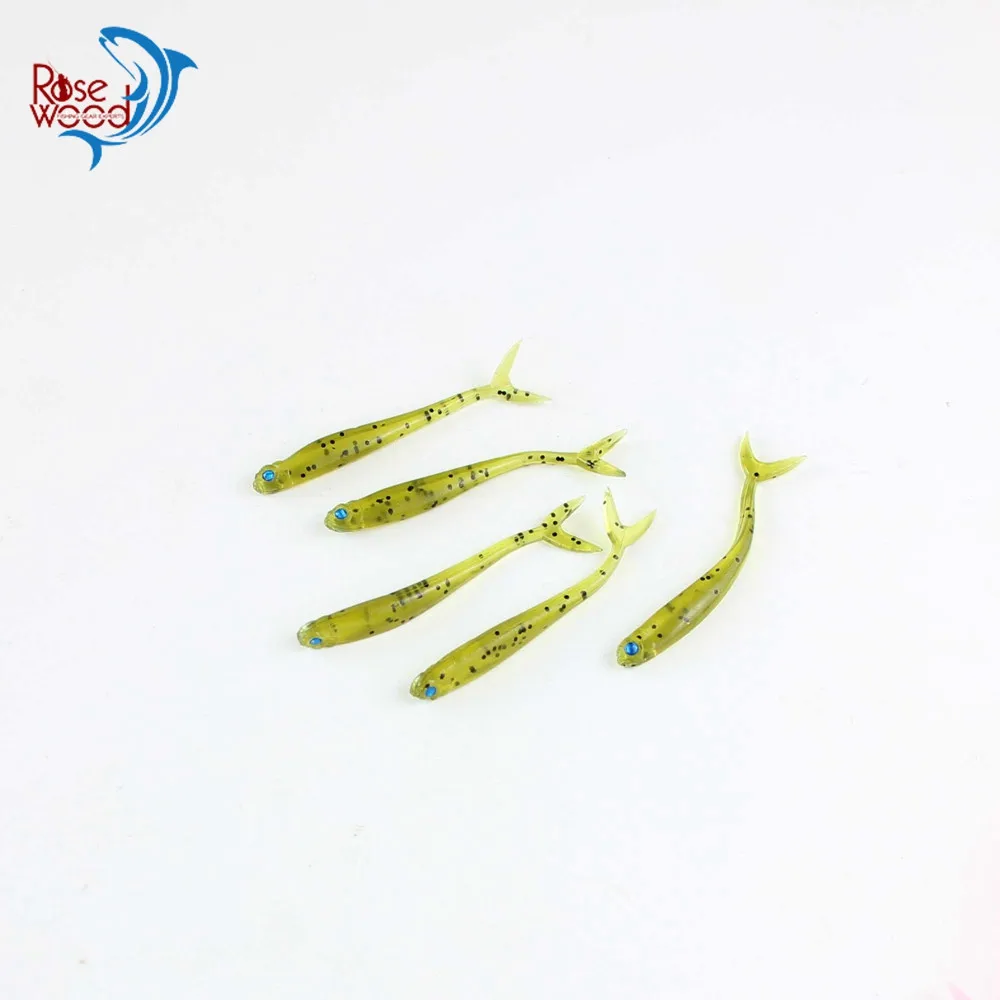 100pcsLot 8cm 1.7g Rosewood Fishing Lure Soft Baits Isca Artificial Pesca Rubber Soft Lure Fishing Wobblers Carp Fishing Lures  (7)