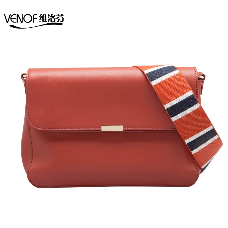 

VENOF Fashion split leather wide straps women crossbody bags elegance ladies shoulder bag Luxuy leather messenger bags for women