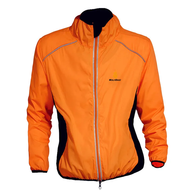 WOLFBIKE ветрозащитная куртка для езды быстросохнущая Мужская спортивная одежда Джерси Bicicleta Ciclismo велорубашка MTB Велоспорт плащ Одежда - Цвет: Orange