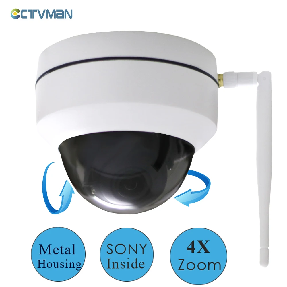 

CTVMAN Mini Camera Wifi Dome PTZ Security Wireless Outdoor CCTV Cameras 4X Zoom 1080P Pan Tilt Rotation SD Card Slot