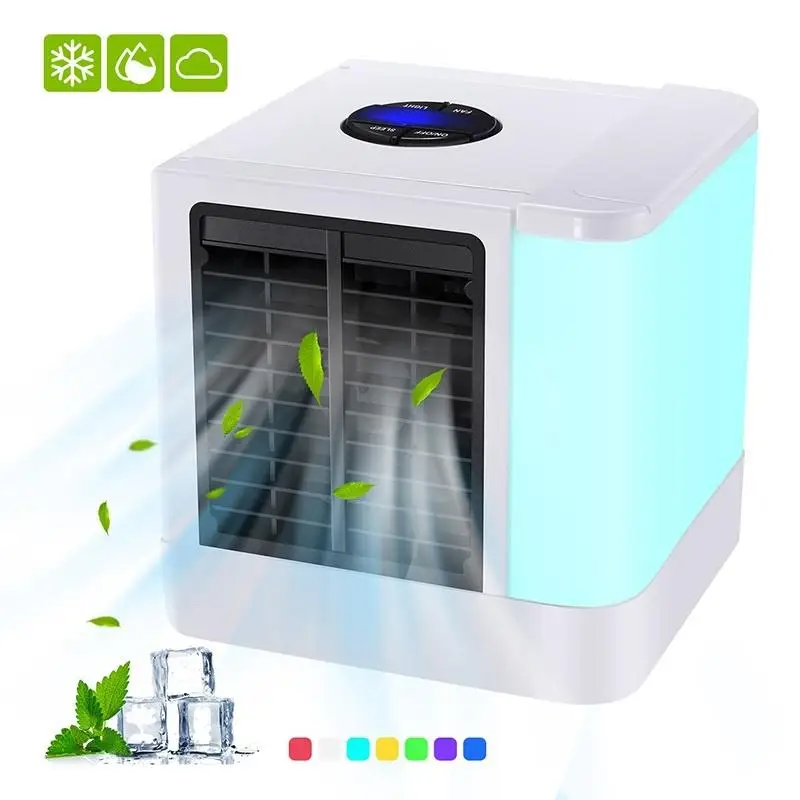 

Portable USB Portable Air Conditioner Air Cooler Humidifier Purifier 7 Colors LED Light Desktop Air Cooling Fan
