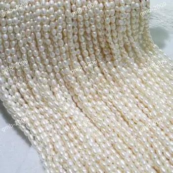 

Wholesale 10 strands Genuine 6-7mm White Natural Freshwater Cultured Rice Pearl Loose Beads 15"